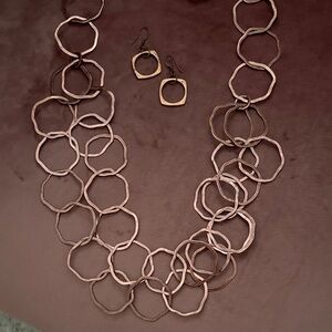 Premier Rose Gold Necklace and Earrings Set